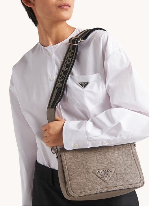 Prada Crossbodytas van kalfsleer - voorkant 3 zand