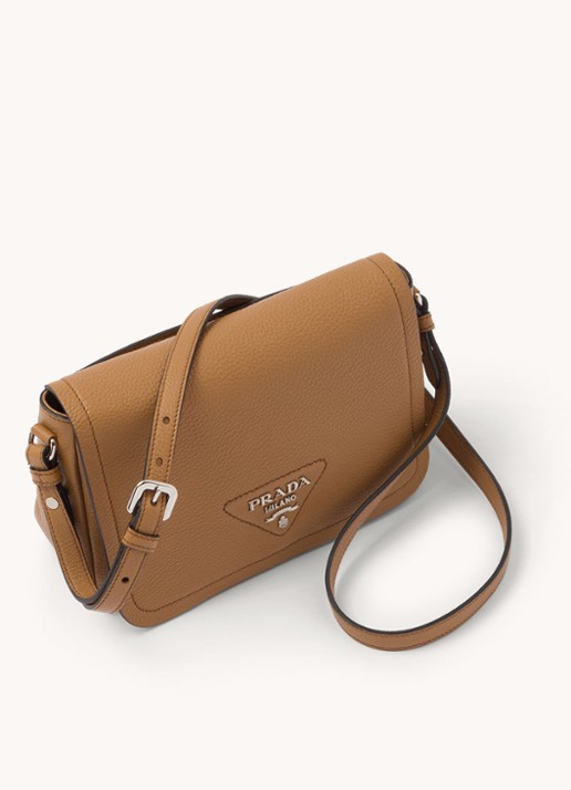 Prada Crossbodytas van kalfsleer - achterkant bruin
