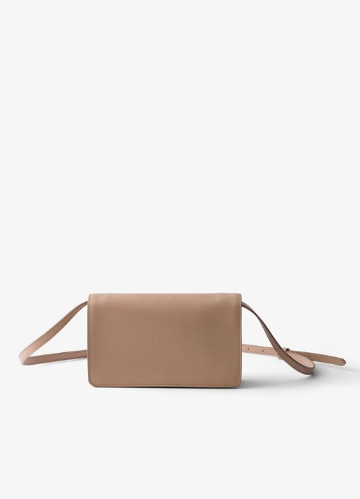 Prada Crossbodytas van kalfsleer - achterkant lichtbruin