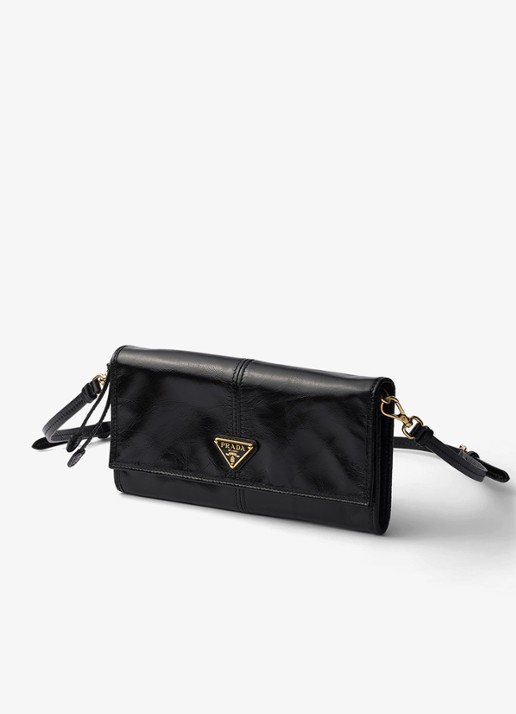 Prada Crossbodytas van kalfsleer - voorkant 2 zwart