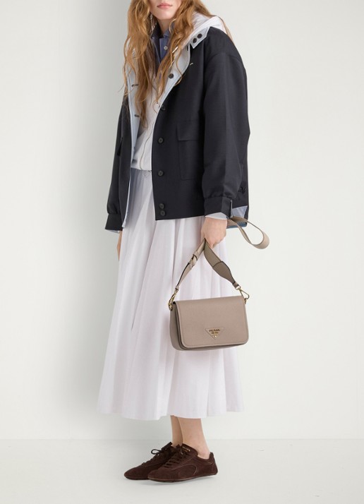 Prada Crossbodytas van kalfsleer - detail 6 taupe