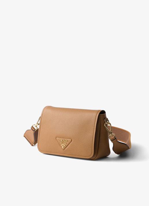 Prada Crossbodytas van kalfsleer - voorkant 5 camel