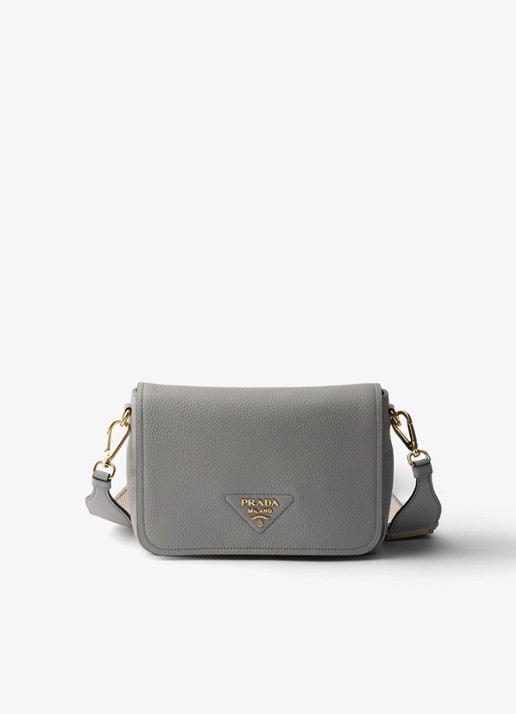 Prada Crossbodytas van kalfsleer - voorkant grijs