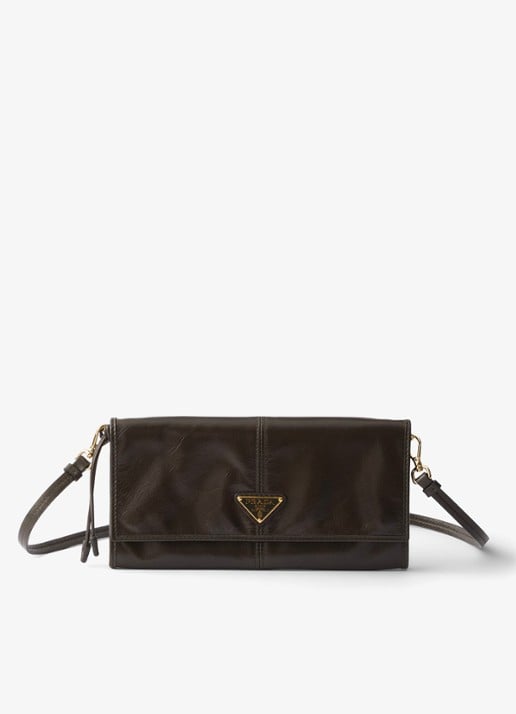 Prada Crossbodytas van kalfsleer - voorkant donkergroen