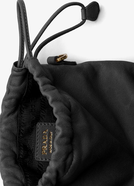 Prada Crossbodytas van lamsleer - detail 3 zwart