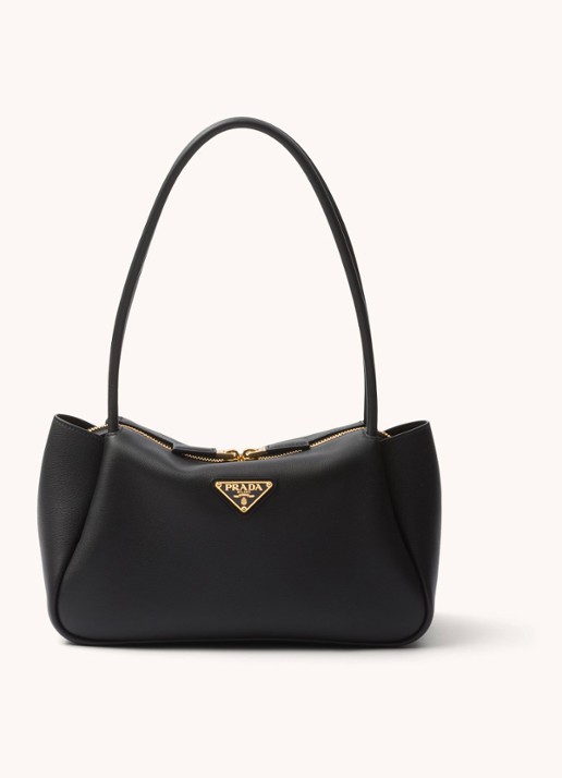 Prada Darling Medium schoudertas van leer - voorkant zwart