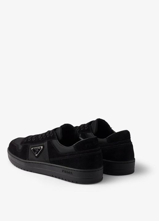 Prada Downtown Re-Nylon sneaker met suède details - achterkant 3 zwart