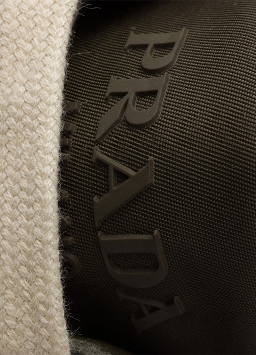 Prada Downtown Re-Nylon sneaker met suède details - detail 6 donkergroen