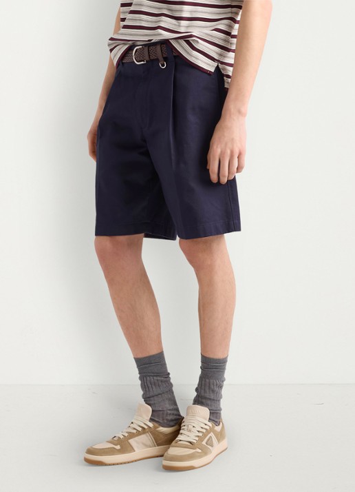 Prada Downtown Re-Nylon sneaker met suède details - voorkant 2 beige
