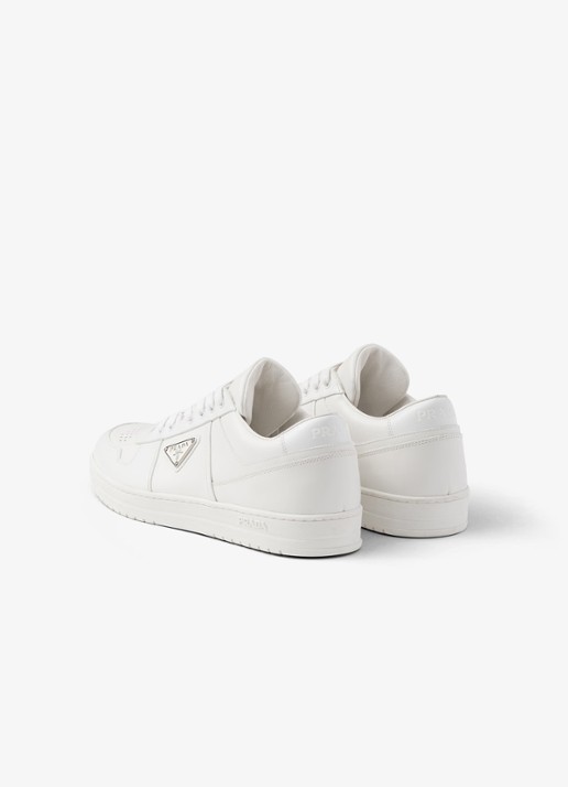 Prada Downtown sneaker van leer met logo - achterkant 6 wit