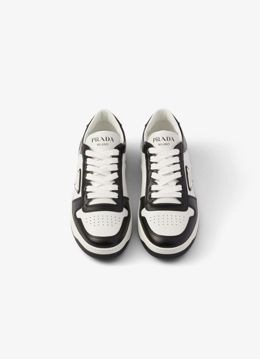 Prada Downtown sneaker van leer - detail 4 zwart