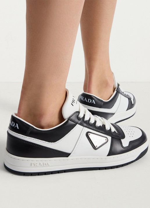 Prada Downtown sneaker van leer - detail 7 zwart
