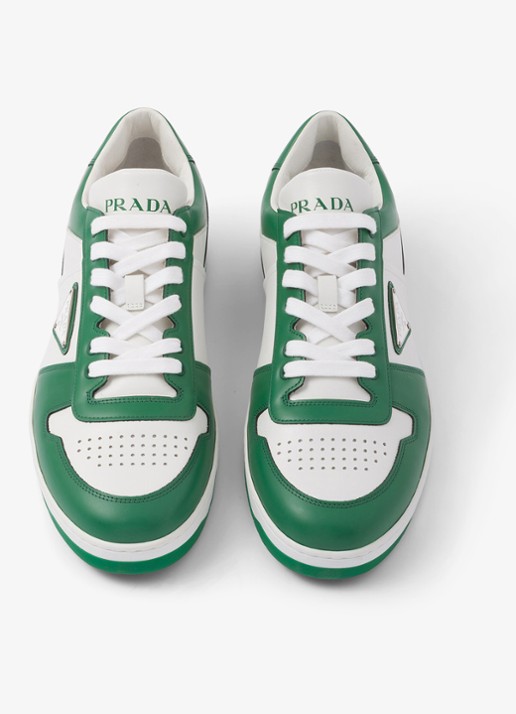 Prada Downtown sneaker van leer - detail 4 groen