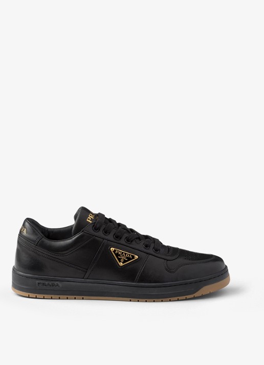 Prada Downtown sneaker van leer - voorkant zwart
