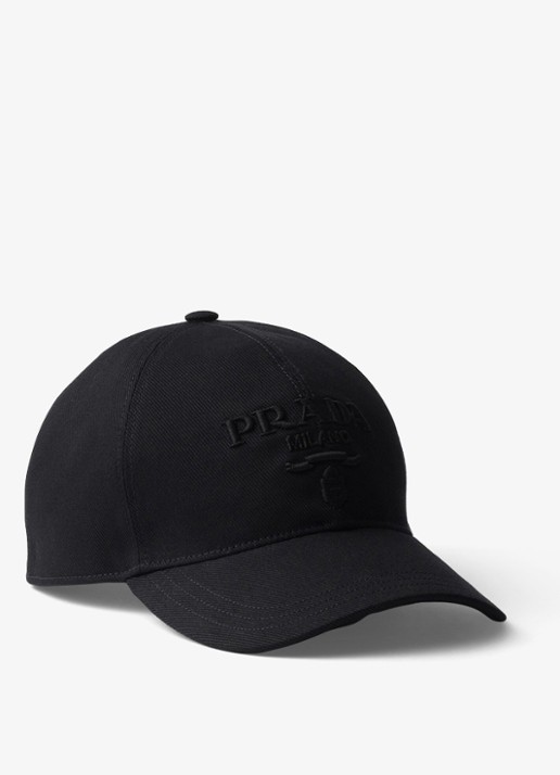 Prada Drill baseball pet met logo - voorkant 6 zwart