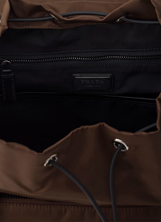 Prada Explore Re-Nylon rugzak met leren details - detail 5 bruin