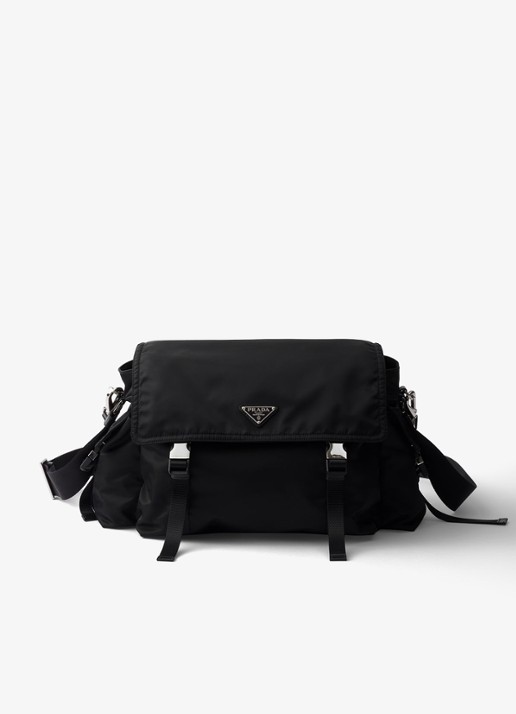 Prada Explore Re-Nylon schoudertas met leren details