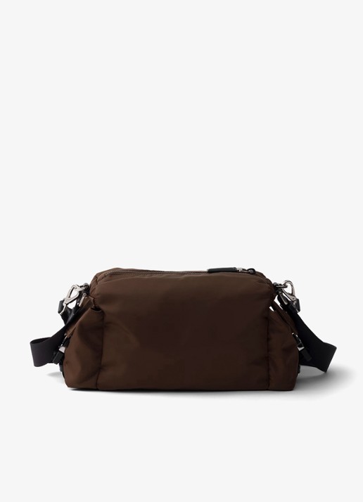 Prada Explore Re-Nylon schoudertas met leren details - achterkant 7 bruin