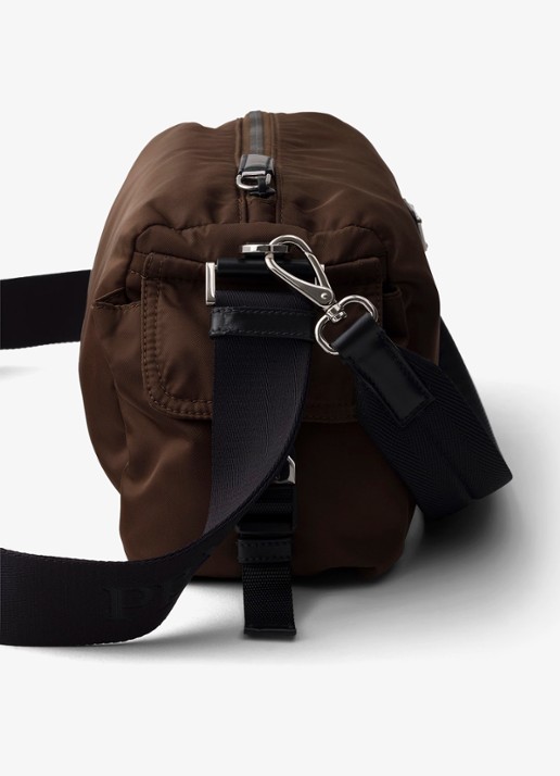Prada Explore Re-Nylon schoudertas met leren details - detail 3 bruin