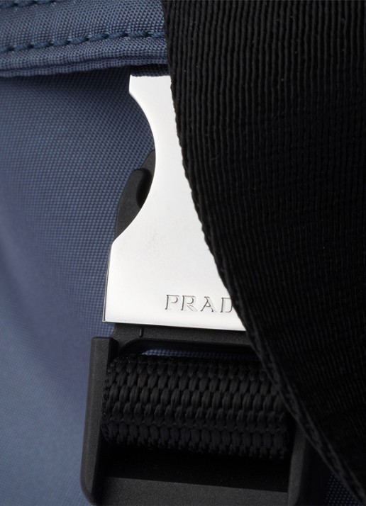 Prada Explore Re-Nylon schoudertas met leren details - detail 4 blauw