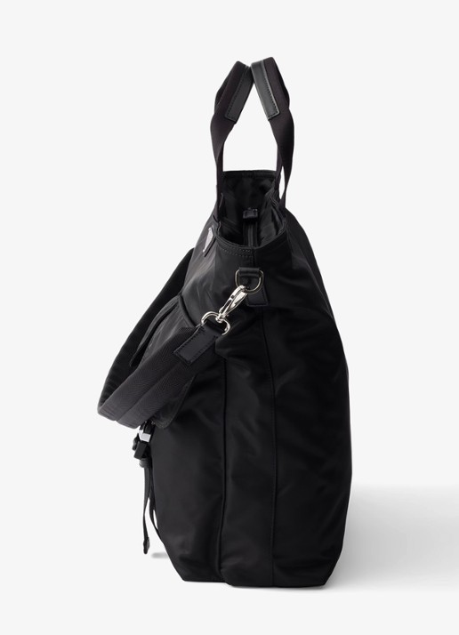 Prada Explore Re-Nylon schoudertas met leren details - detail 3 zwart