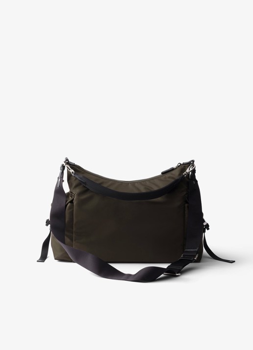 Prada Explore Re-Nylon schoudertas met leren details - achterkant donkergroen