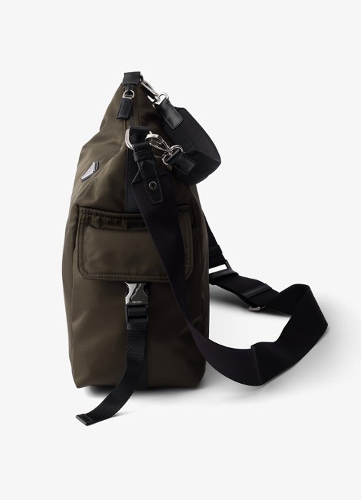 Prada Explore Re-Nylon schoudertas met leren details - detail 2 donkergroen