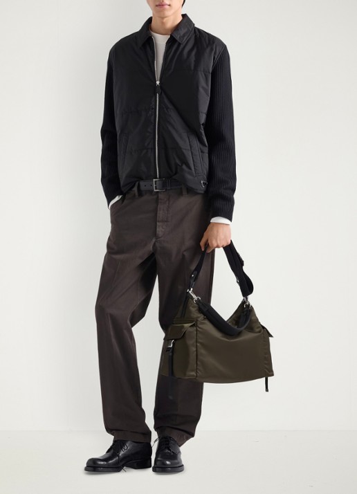 Prada Explore Re-Nylon schoudertas met leren details - detail 5 donkergroen
