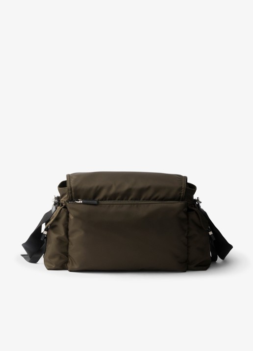 Prada Explore Re-Nylon schoudertas met leren details - achterkant donkergroen