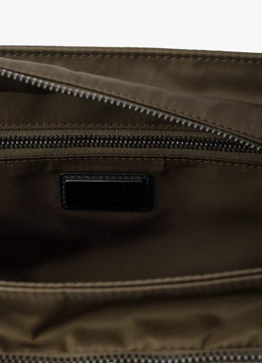 Prada Explore Re-Nylon schoudertas met leren details - detail 6 donkergroen