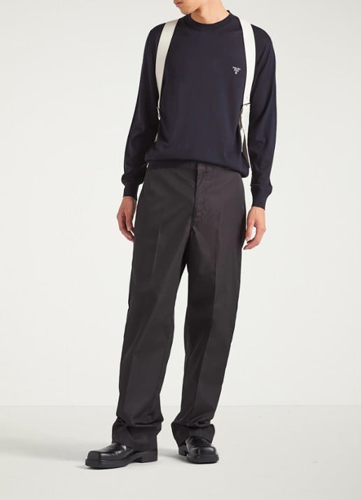 Prada Fijngebreide pullover van wol met logoborduring