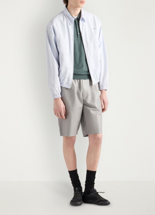 Prada Fijngebreide regular fit polo van wol - voorkant 2 green