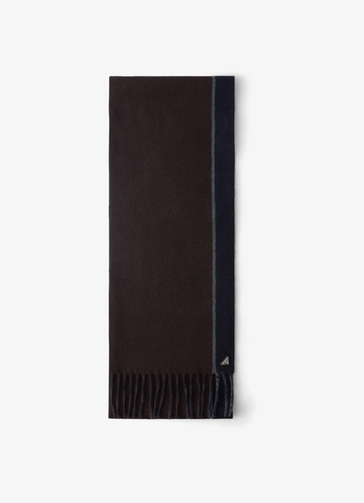 Prada Fijngebreide sjaal in kasjmierblend 185 x 28 cm - voorkant 2 bruin
