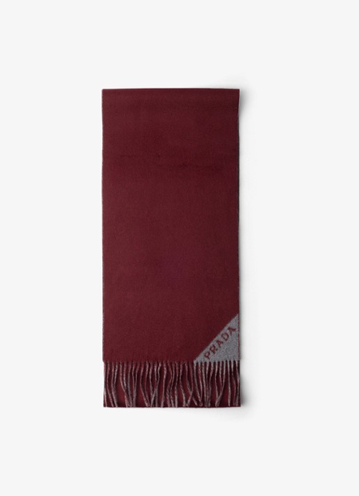 Prada Fijngebreide sjaal van kasjmier 180 x 28 cm - voorkant 3 burgundy