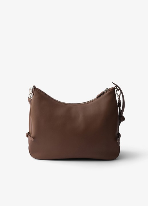 Prada Fold Large schoudertas van kalfsleer - achterkant bruin