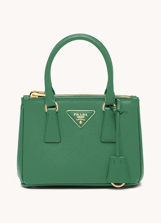 Prada Galleria handtas van leer - voorkant groen