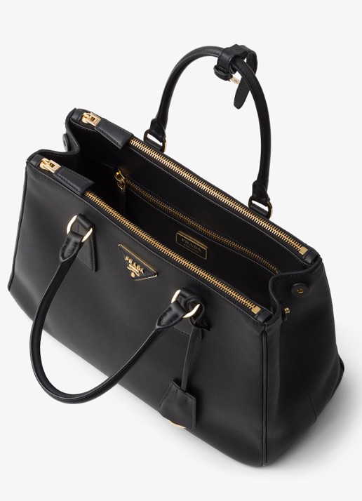 Prada Galleria Large handtas van kalfsleer - detail 2 zwart