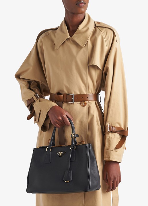 Prada Galleria Large handtas van kalfsleer - voorkant 6 zwart