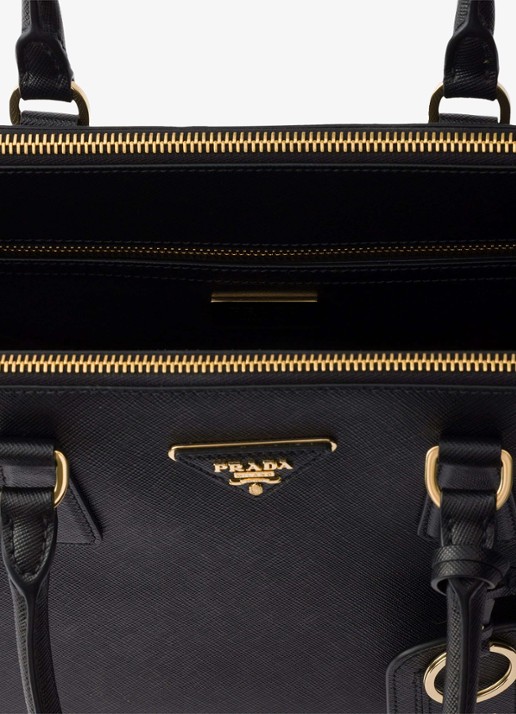 Prada Galleria Large handtas van kalfsleer - detail 4 zwart