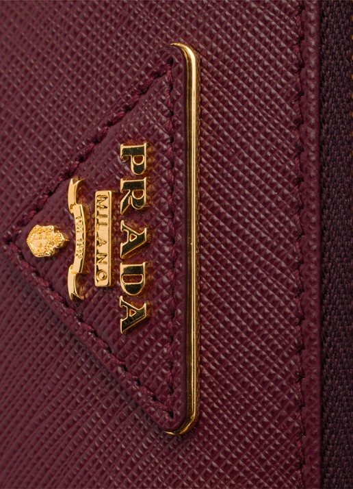 Prada Galleria Mini schoudertas van kalfsleer - detail 3 bordeauxrood