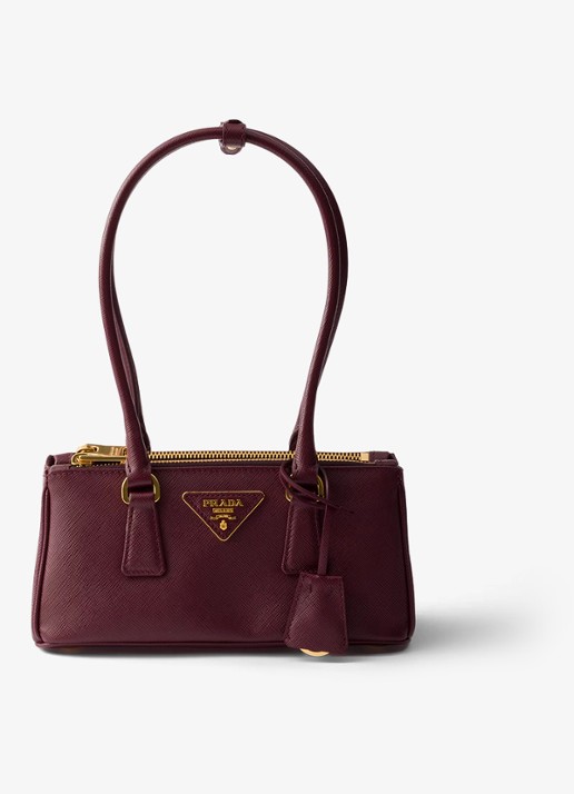Prada Galleria Mini schoudertas van kalfsleer - voorkant 5 bordeauxrood