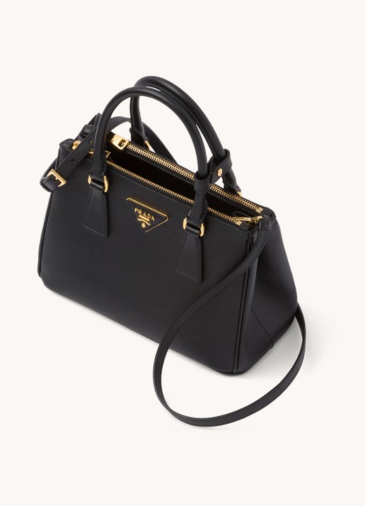 Prada Galleria Small handtas van kalfsleer - achterkant 7 zwart