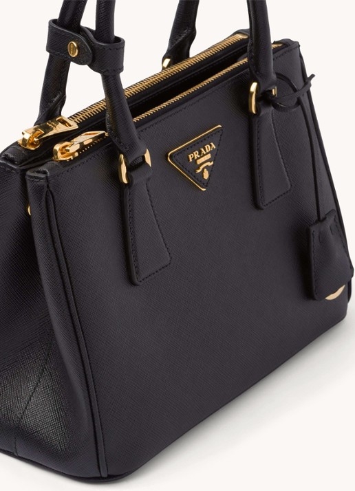 Prada Galleria Small handtas van kalfsleer - detail 5 zwart