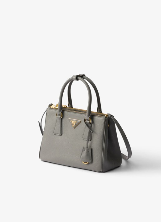 Prada Galleria Small handtas van kalfsleer - voorkant 4 donkergrijs