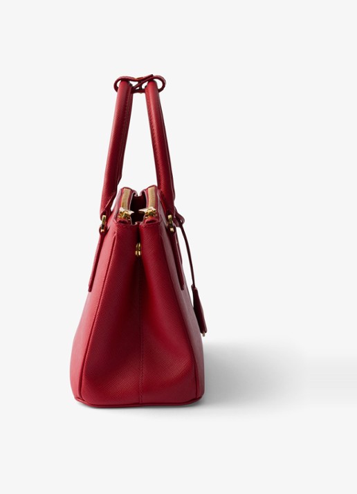 Prada Galleria Small handtas van kalfsleer - detail rood