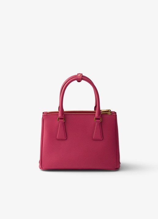 Prada Galleria Small handtas van kalfsleer - achterkant donkerroze