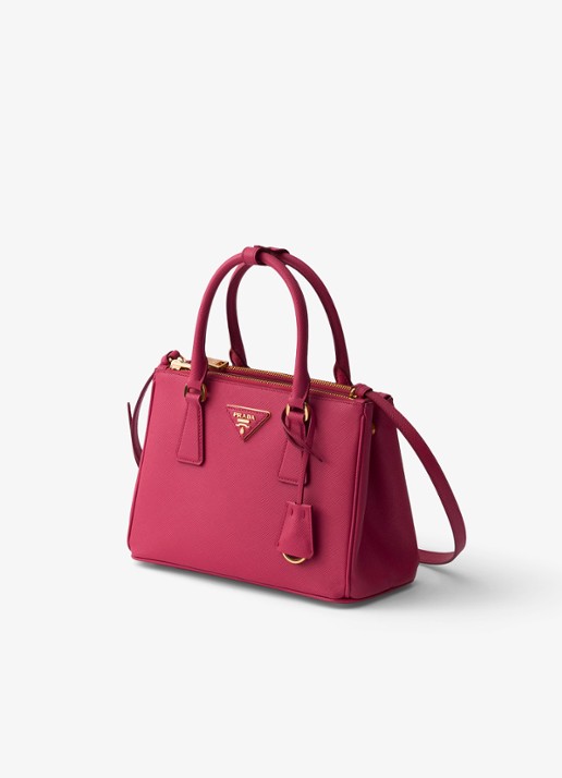 Prada Galleria Small handtas van kalfsleer - voorkant 6 donkerroze