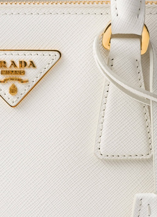 Prada Galleria Small handtas van kalfsleer - detail 2 wit