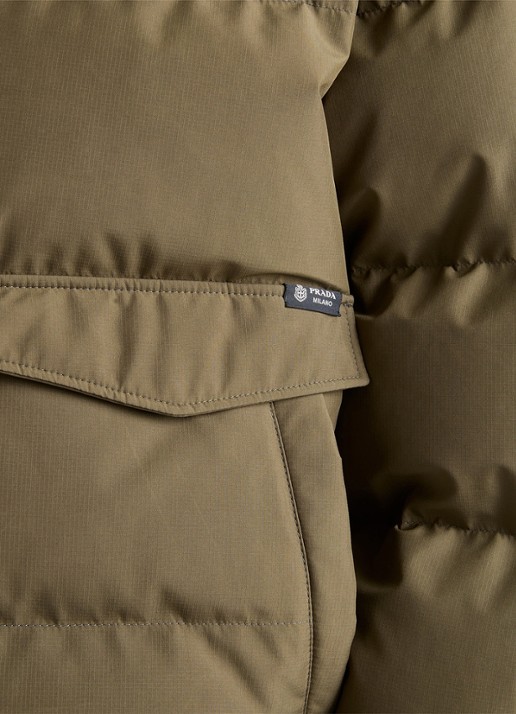 Prada Gewatteerd jack met donsvulling en klepzakken - detail 2 mosgroen