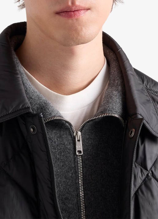 Prada Gewatteerd jack met donsvulling en steekzakken - detail 2 zwart